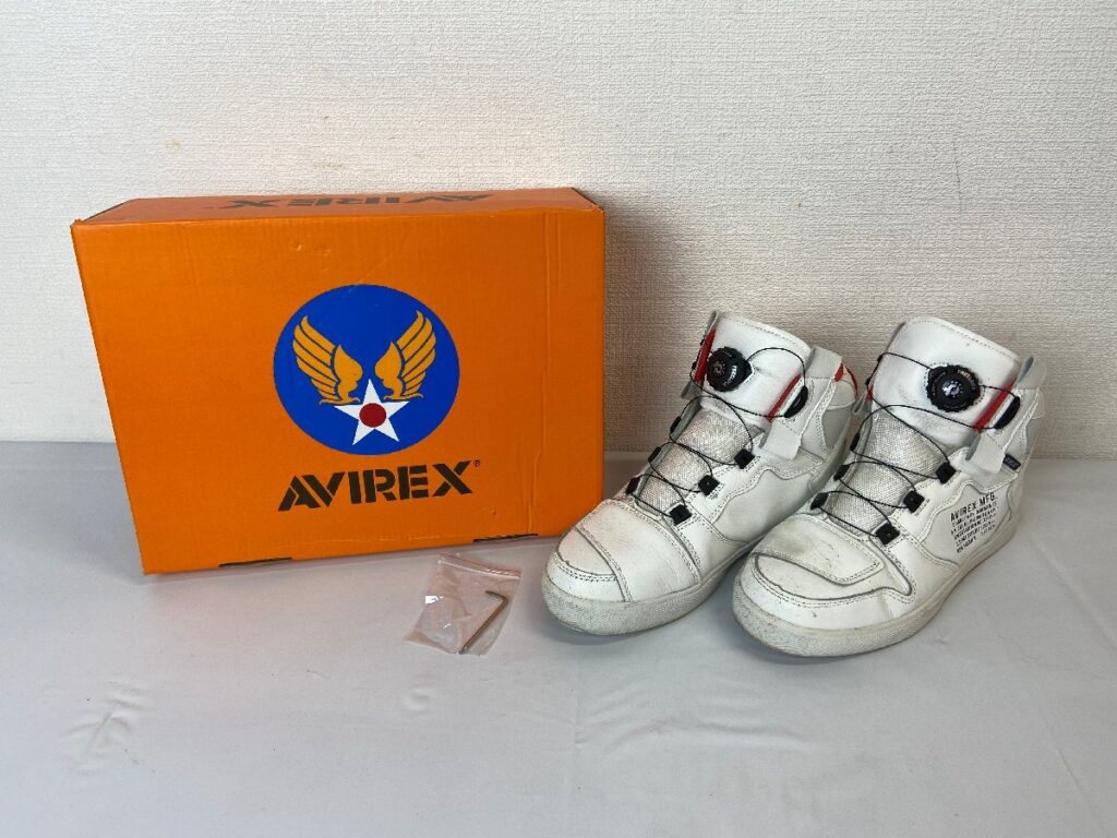 AVIREX U.S.A アビレックス DICTATOR ディクティター バイカーシューズ ホワイト×レッド AV2278 26.0cm