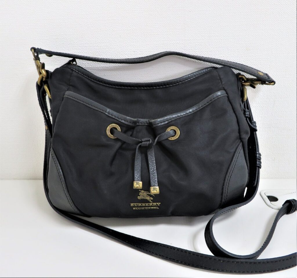 BURBERRY バーバリー ブルーレーベル ナイロン トートバッグ ハンドバッグ 肩掛けかばん レディース ブラック系