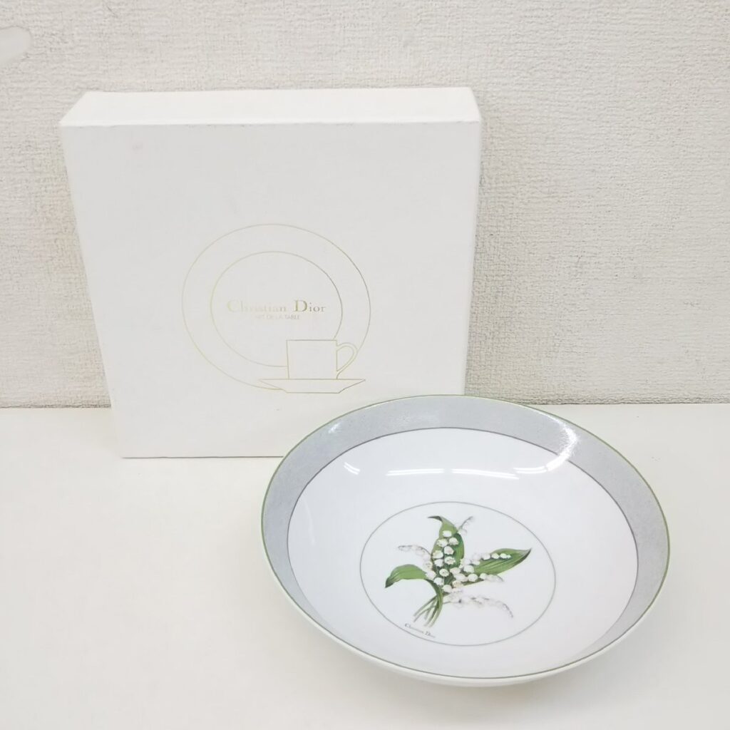 未使用 Christian Dior ディオール サラダボウル ミリラフォーレ すずらん スズラン 皿 現状品