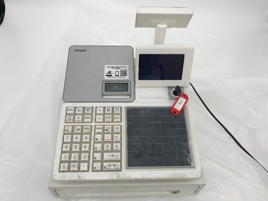 CASIO カシオ 電子レジスター SR-C550-4SWE レジ 小型ドロア 業務用品 店舗用品 ホワイト 鍵、説明書あり