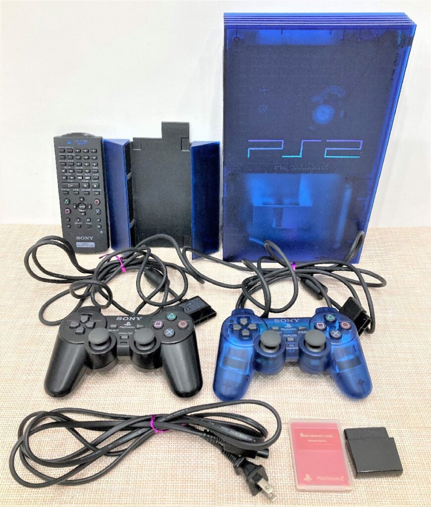 ソニー PS2 プレイステーション2 SCPH-37000 SONY ブルー コントローラー2個セット
