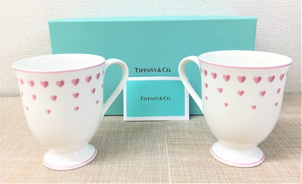 TIFFANY&Co. ティファニー マグカップ ピンクハート柄 2客 箱有り