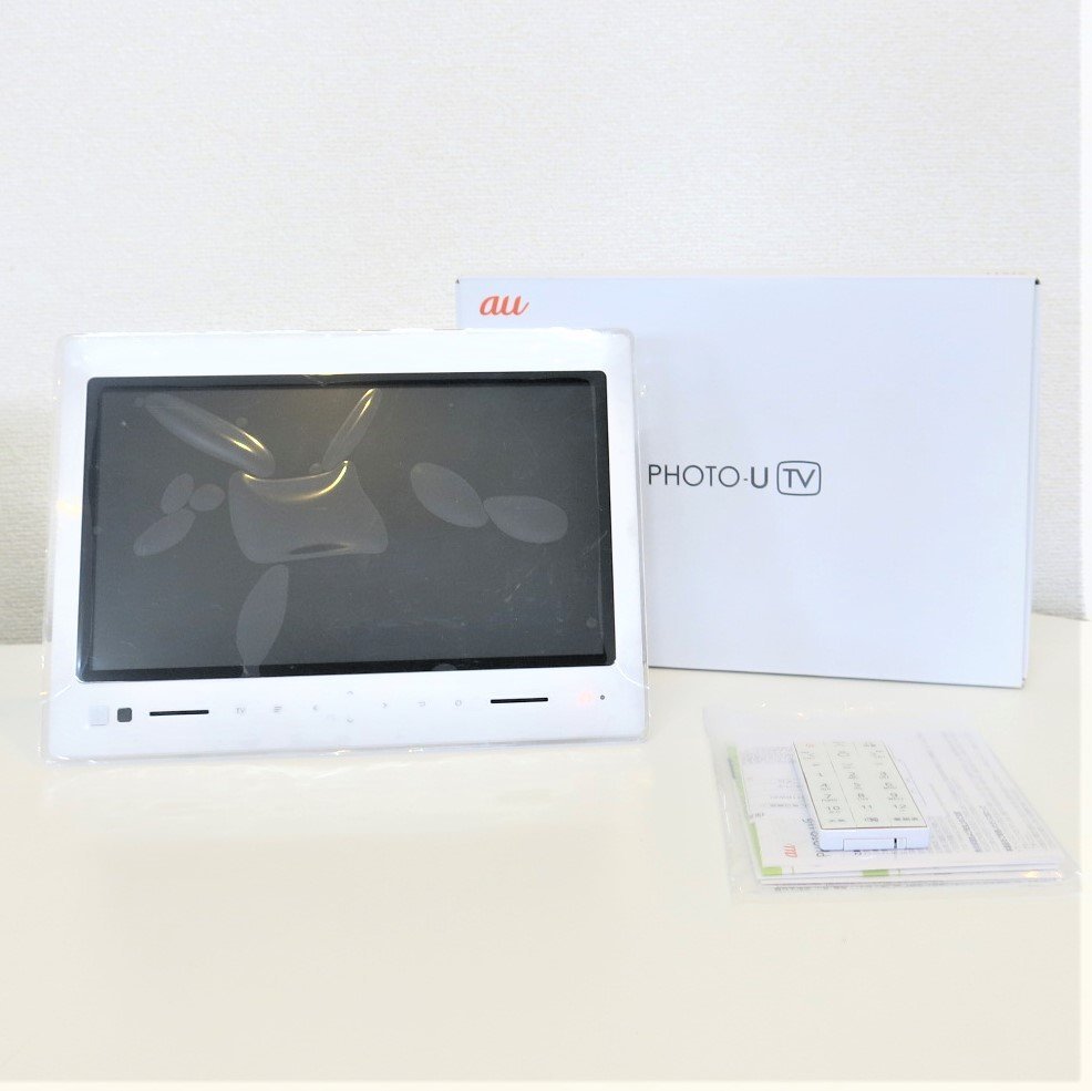 au PHOTO-U ZTS11 ホワイト ポータブルテレビ機能付き フォトフレーム 動作確認済み