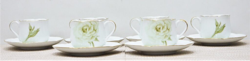 OKURA 大倉陶園 コーヒーカップ＆ソーサー 6客セット デミタスカップ エスプレッソ