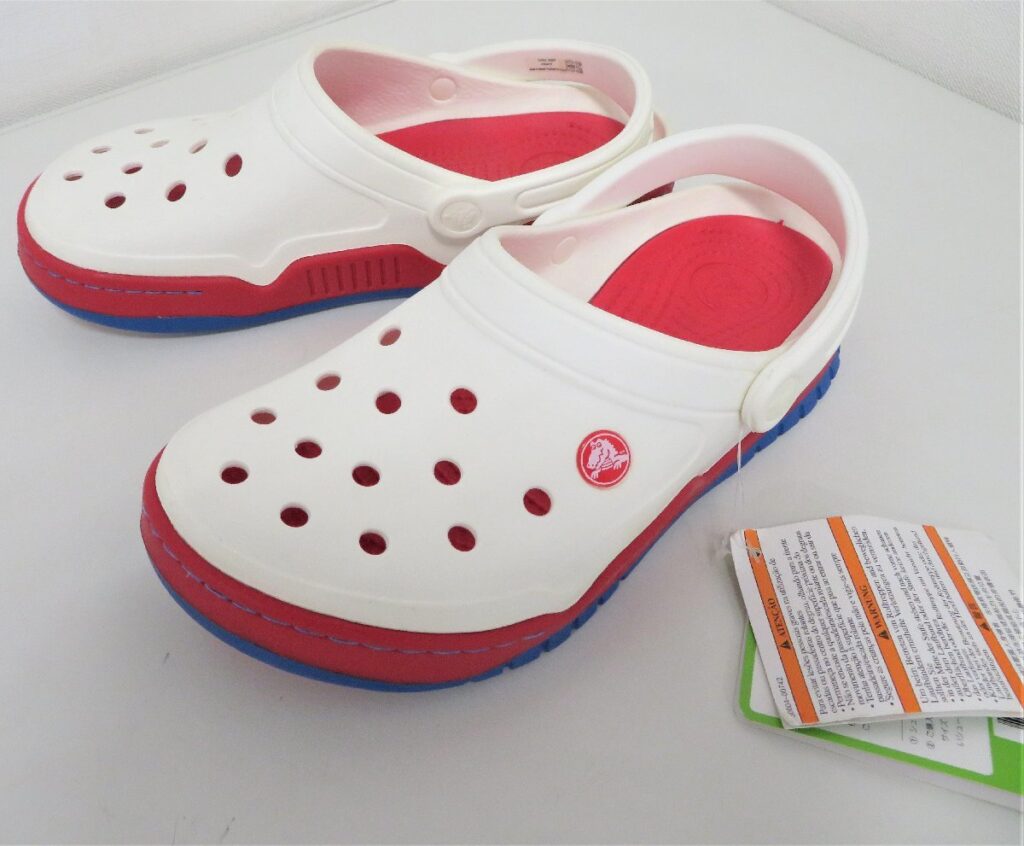 クロックス 26cm ホワイト レッド フロントコート クロッグ