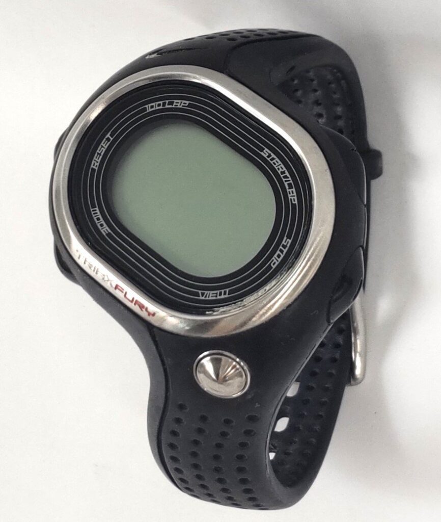 ジャンク NIKE ナイキ ランニングウォッチ 腕時計 WG06-4000 ラバーベルト 黒 不動品 現状品