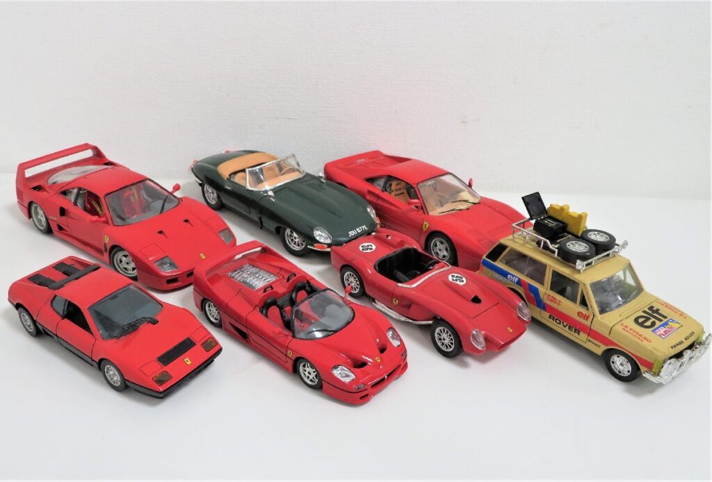 クラシックカー ミニカー burago社 ブラーゴ ７台まとめ フェラーリ ジャガー RANGE ROVER Ferrari jaguar