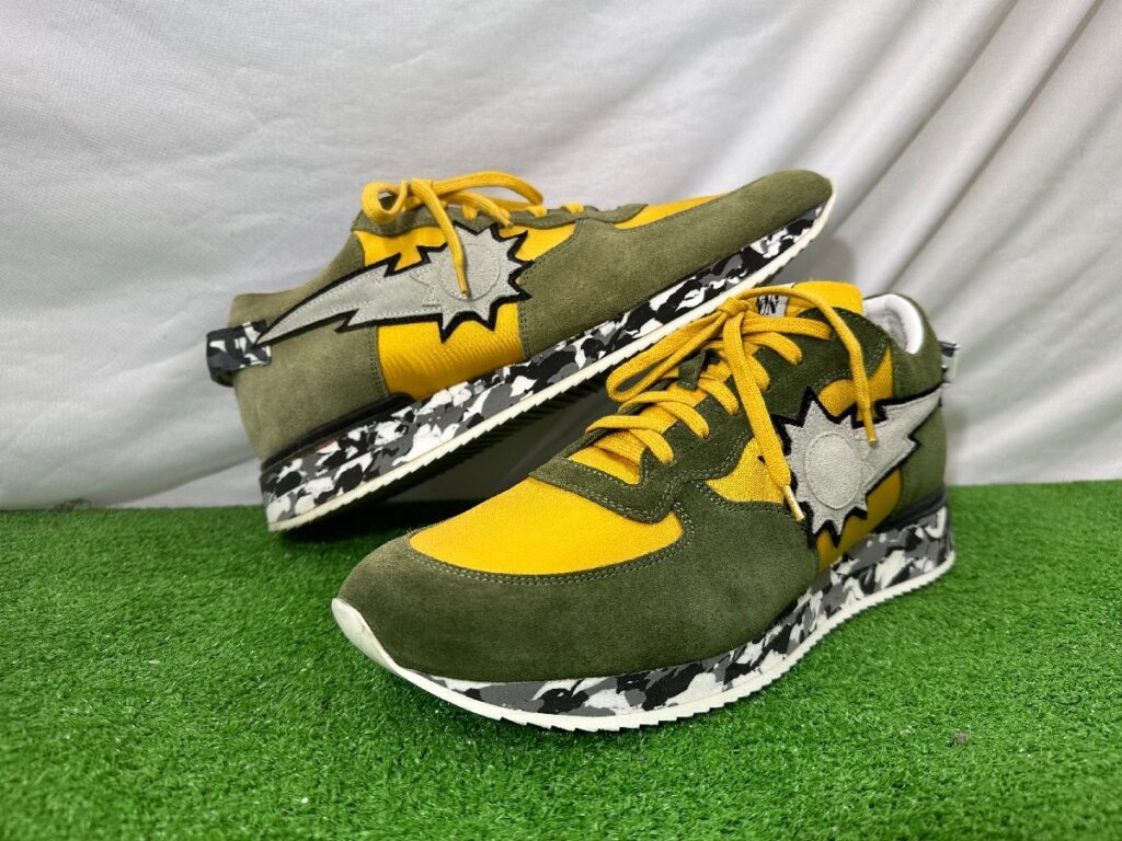 URBAN SUN アーバンサン メンズ ローカット スニーカー シューズ 靴 43 27.0㎝ 迷彩柄 イエロー グリーン