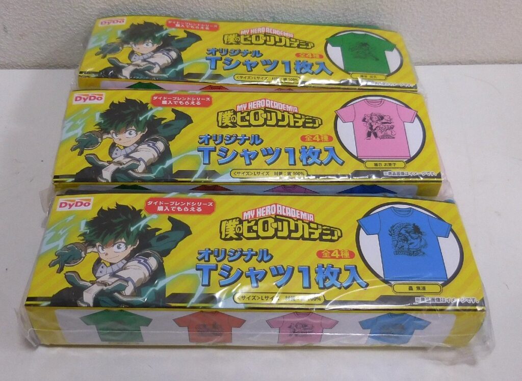 僕のヒーローアカデミア ノベルティTシャツ オリジナルTシャツ 緑谷出久 麗日お茶子 轟焦凍 DyDo Lサイズ 非売品