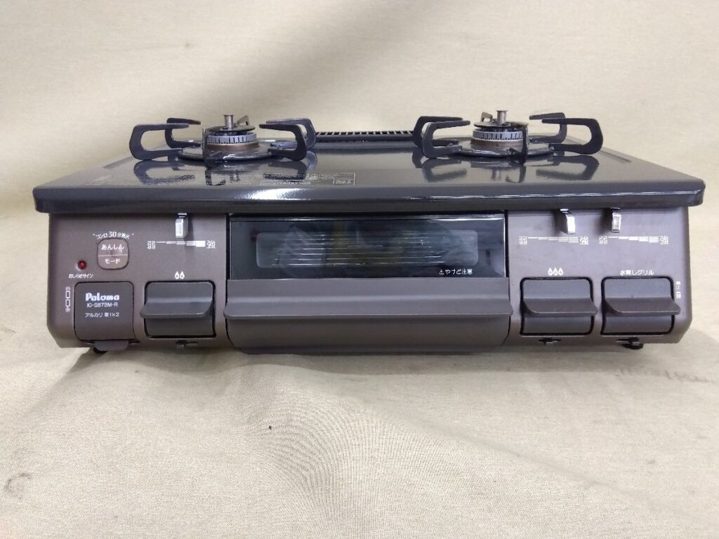 Paloma ガスコンロ/パロマ/ガステーブル/都市ガス/19年製/型式:IC-S87BM-1R/右強力バーナー/二口コンロ/グリル付き