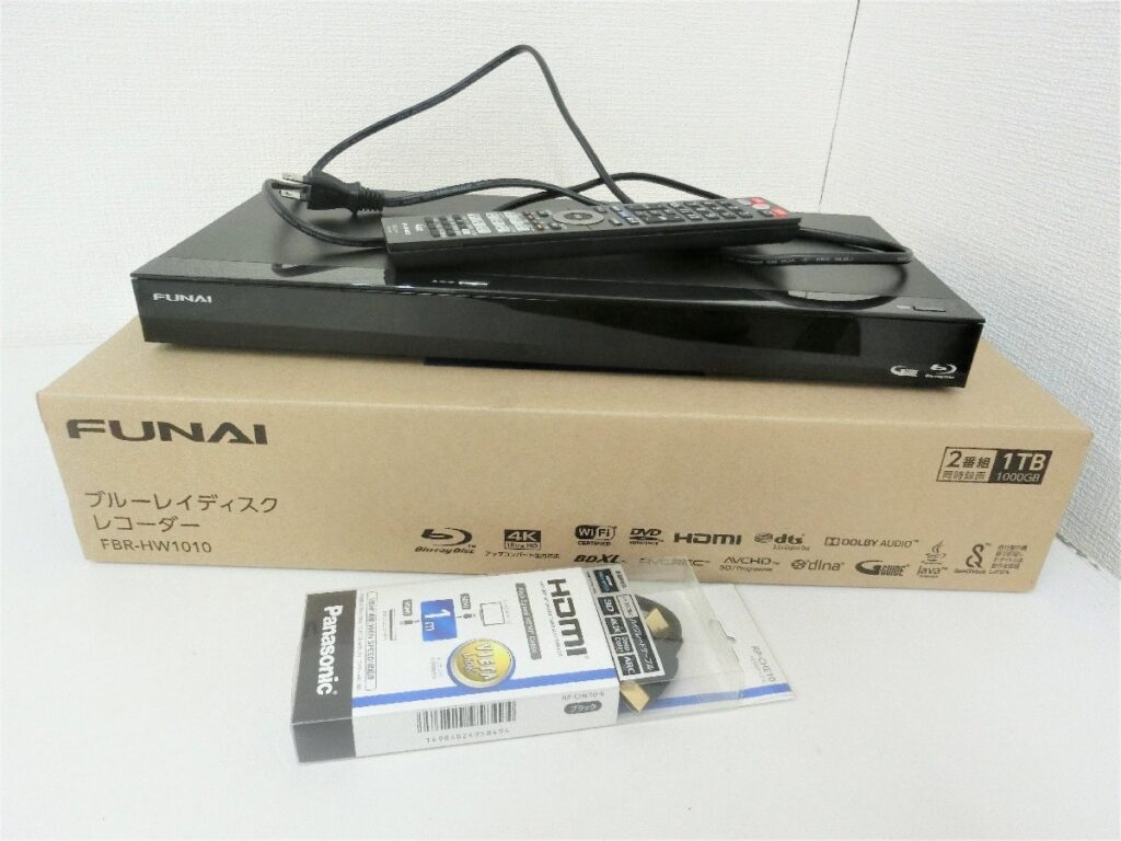 FUNAI ブルーレイディスクレコーダー FBR-HW1010 2018年製