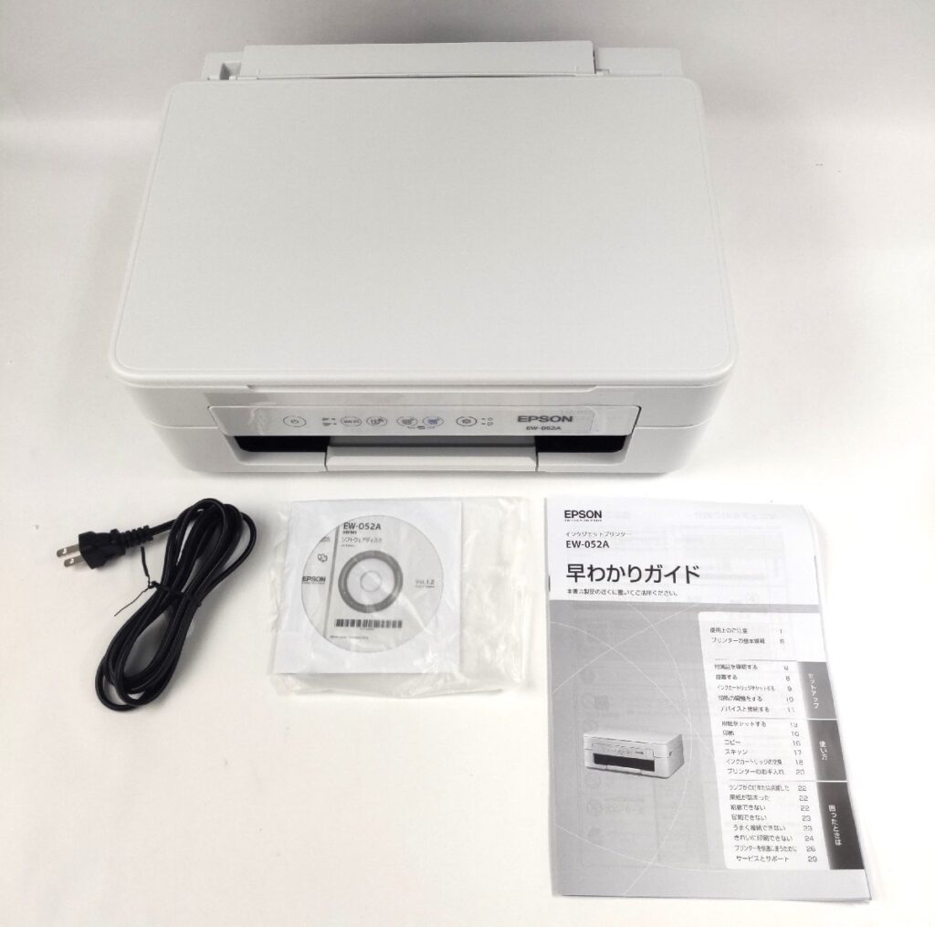 EPSON エプソン カラリオ インクジェットプリンター複合機 EW-052A 2023年製 白 ホワイト 印刷機
