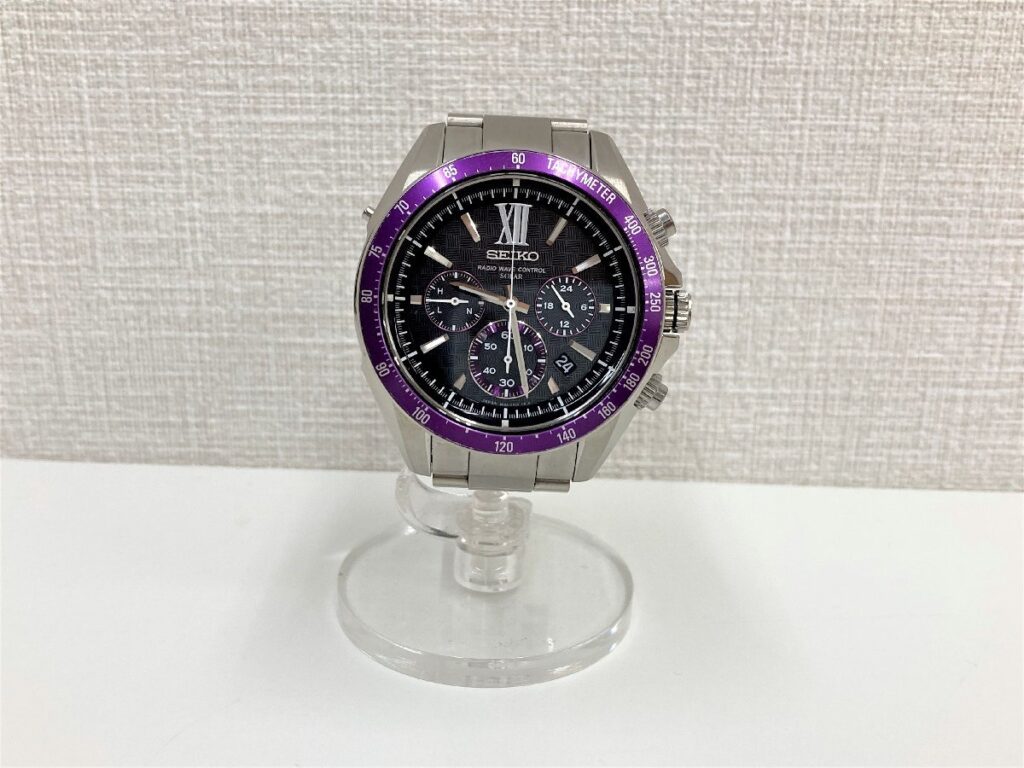 SEIKO セイコー BRIGHTZ ブライツ 8B82-OAJO パープル 電波ソーラー クロノグラフ 腕時計