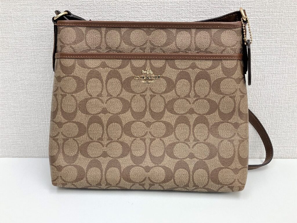 COACH コーチ F29210 シグネチャー PVC×レザー ショルダーバッグ 斜め掛けかばん レディース