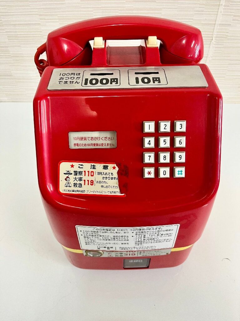 電話機 公衆電話 プッシュ式 赤 レッド 動作未確認 田村電機製作所