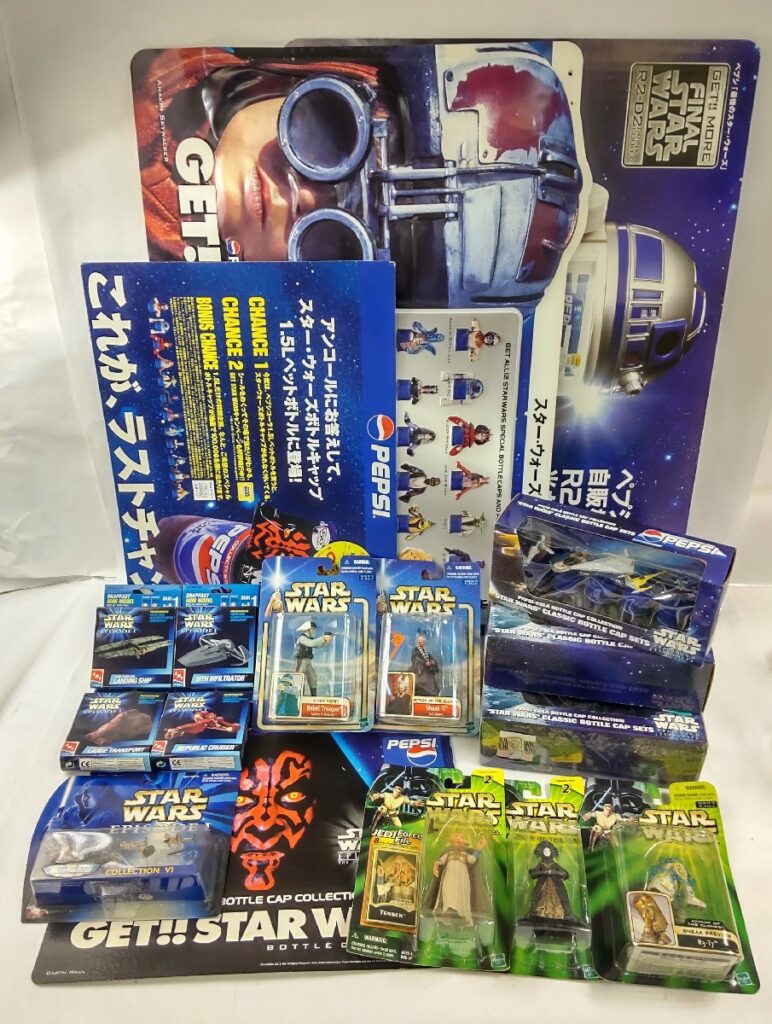 未開封 STARWARS スターウォーズ グッズ いろいろまとめて フィギュア/ペットボトルキャップ/看板など ペプシ 限定品