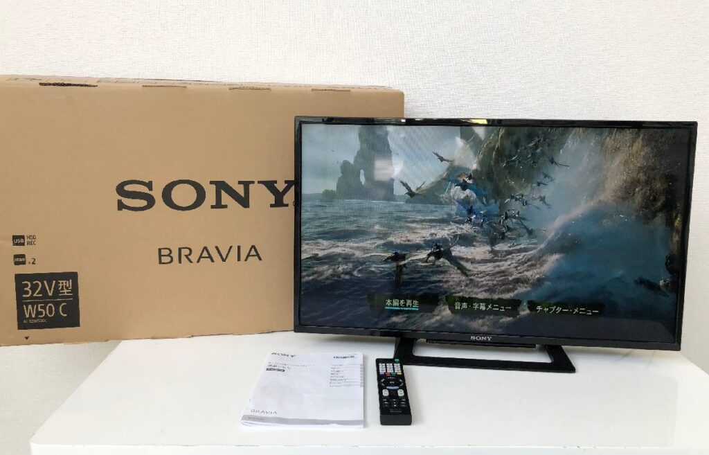 SONY 32V型 液晶テレビ BRAVIA ブラビア 2017年製 KJ-32W500C ソニー リモコン 取扱説明書 元箱付き