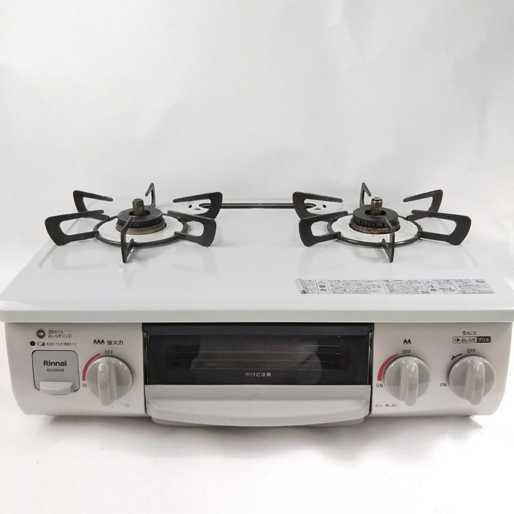 ジャンク Rinnnai リンナイ ガスコンロ KG35NGR 都市ガス 家庭用ガステーブル 現状品