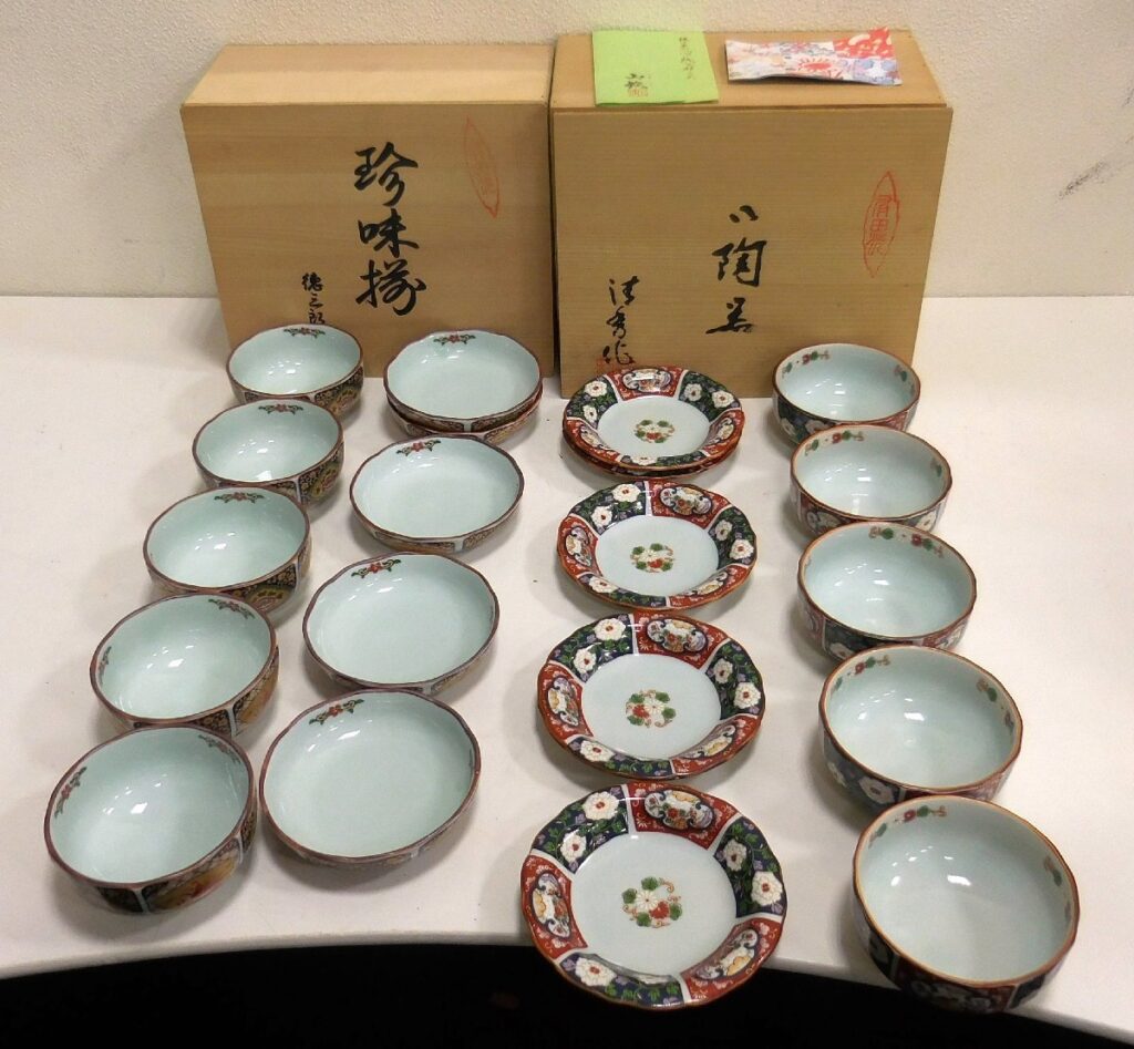 有田焼 聖山窯 徳三郎作 清秀作 古伊万里 珍味揃 小皿 小鉢 陶器 和食器 計20点 まとめ売り 箱付き