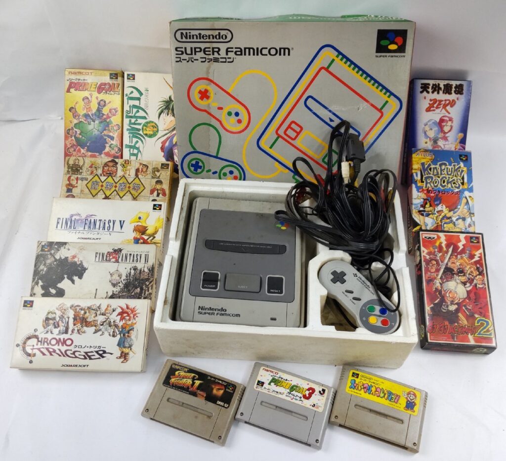 ジャンク 任天堂 スーパーファミコン SHVC-JPN-1/HVC-002 本体＆ソフト クロノトリガー/スト2/FF他 ファミコン 現状品