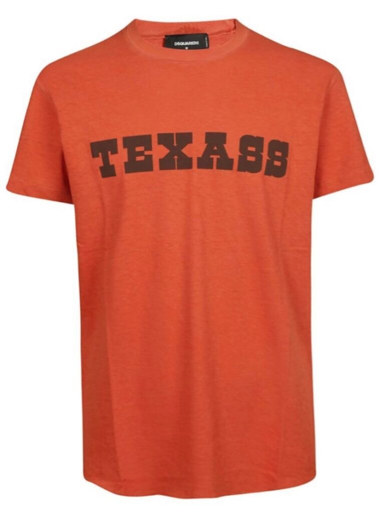 ディースクエアード Sサイズ イタリア製 DSQUARED2 丸裾 ディースク 半袖 オレンジ Tシャツ