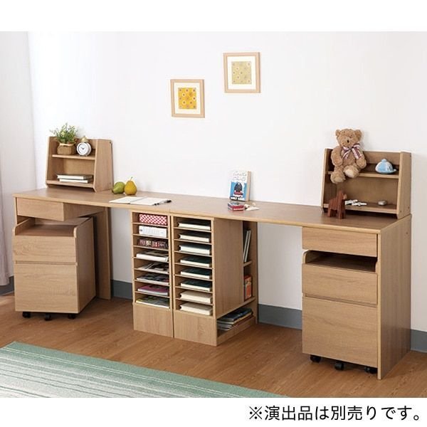 開封済み・未使用品 7-16 ニトリ ツインデスク NFツインLBR ライトブラウン 学習机 組み換え可能
