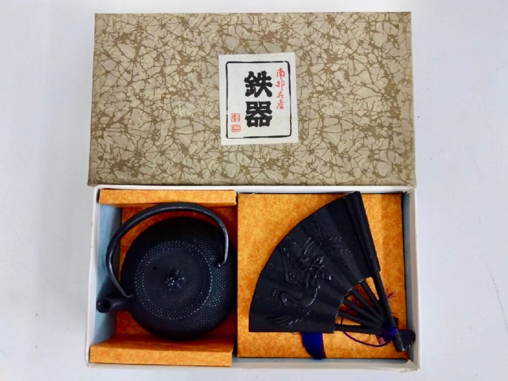 南部鉄器 鉄瓶 急須 扇子形 保存箱付 セット 和食器 食器