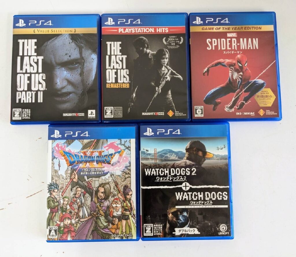 PS4ソフト 5本まとめ売り ラストオブアス リマスター/ラストオブアスii/スパイダーマン/ドラクエ11/ウォッチドッグス