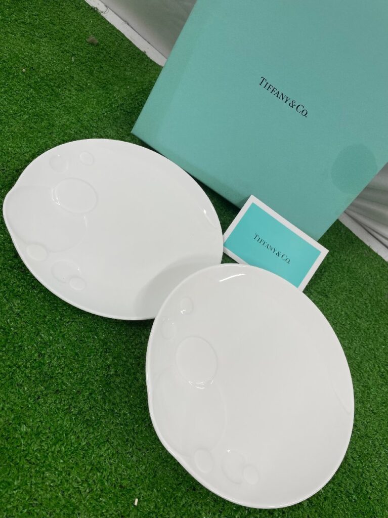 TIFFANY&Co. ティファニー ムーンズプレート 2枚セット 約17.5cm ホワイト 箱付き 皿 食器
