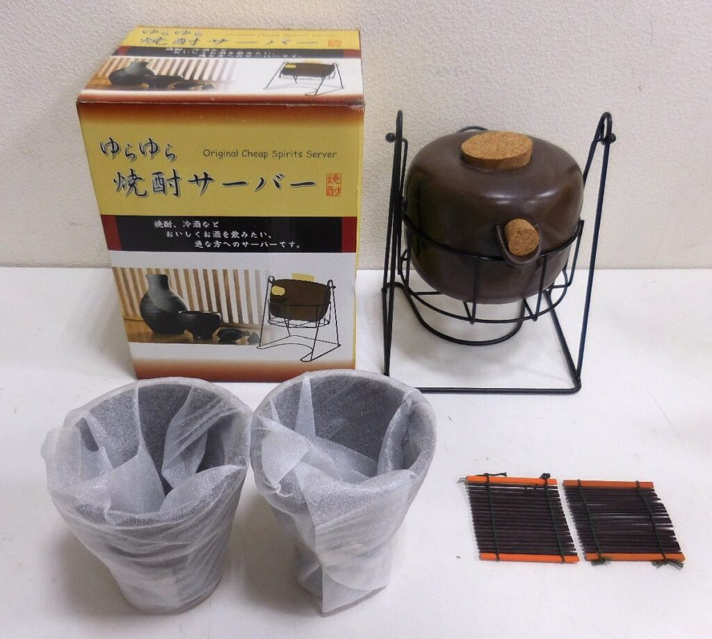 ゆらゆら焼酎サーバー セット カップ2個 コースター2枚 焼酎 冷酒