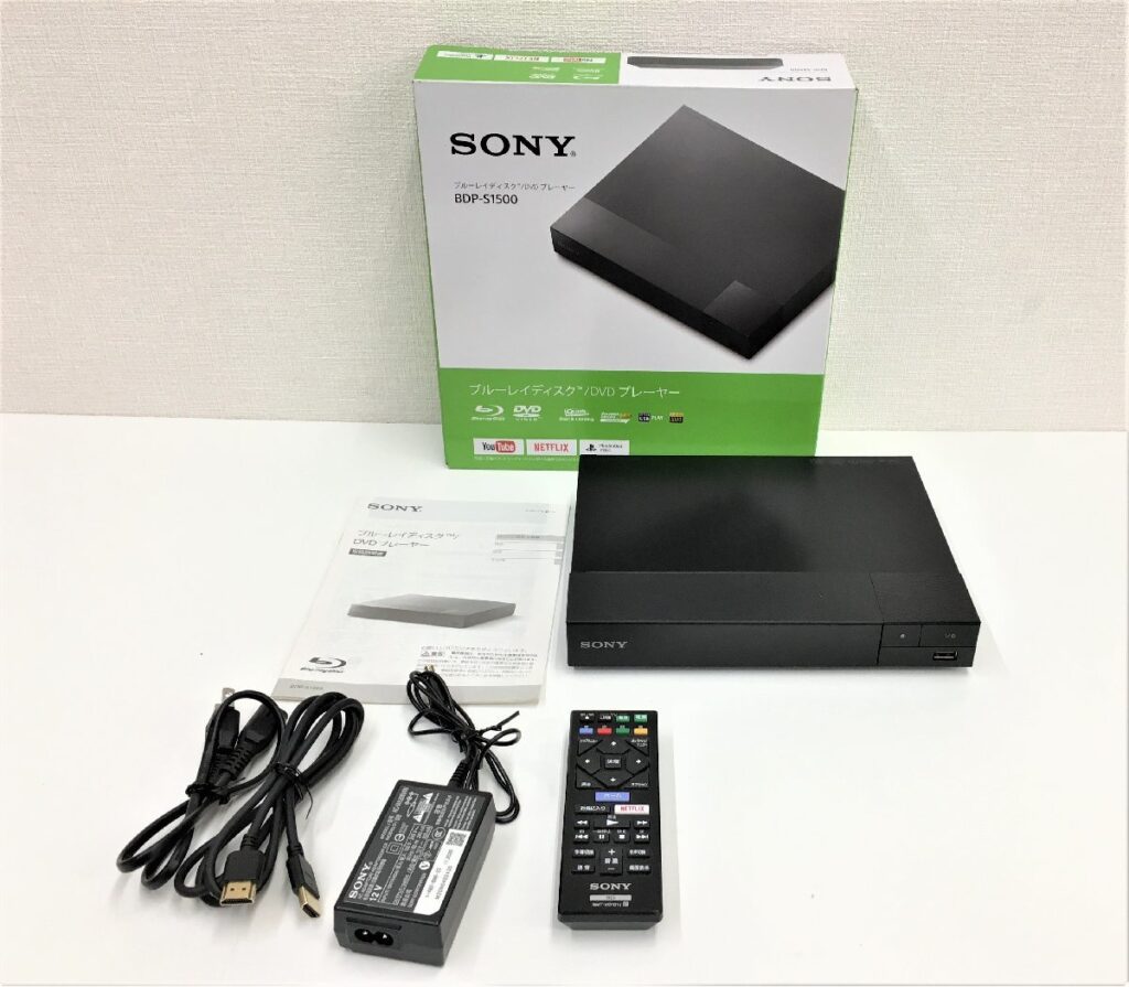 SONY ソニー BlurayDISC/DVDプレーヤー BDP-S1500 2020年製 ブルーレイディスクプレーヤー