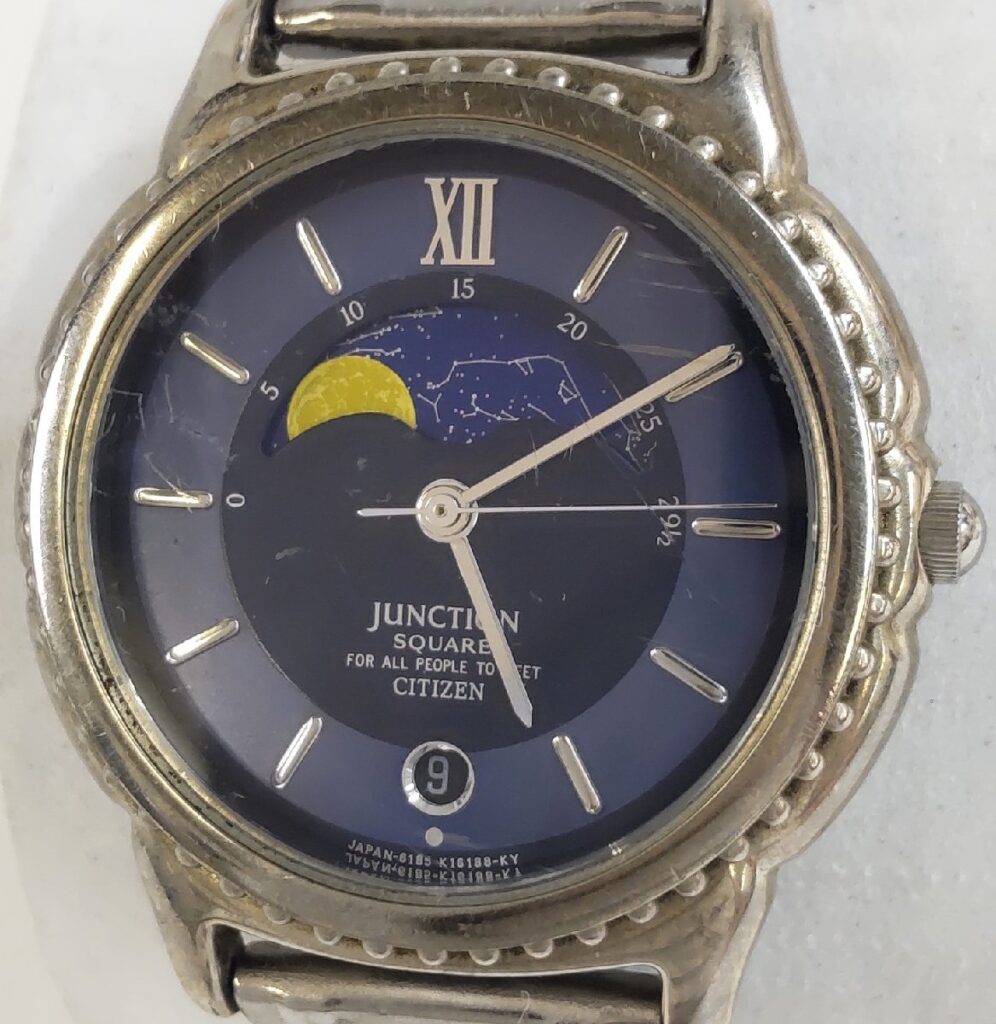 ジャンク 不動品 CITIZEN JUNCTION ムーンフェイズ 6185-KO4905 腕時計 シチズン 現状品