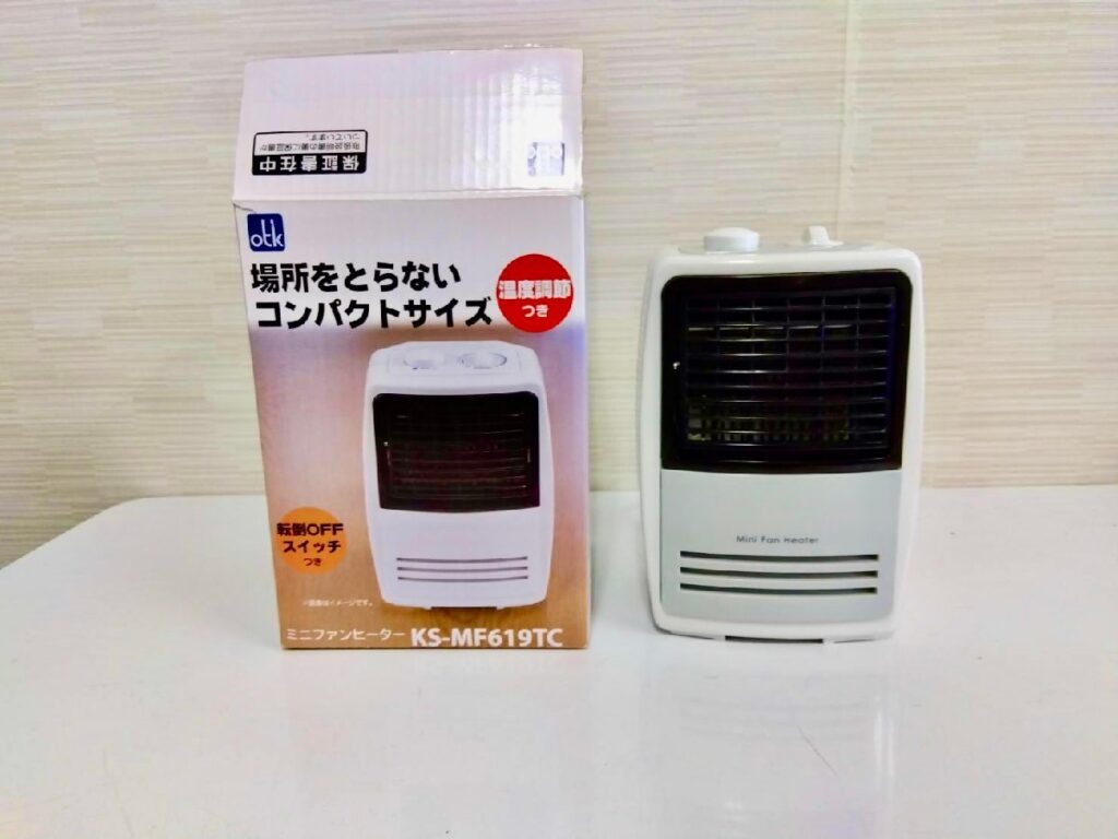 おおたけ　ミニファンヒーター　KS-MF619TC　600W　2018年製　転倒OFFスイッチ付き　温度調節可能　取扱説明書あり