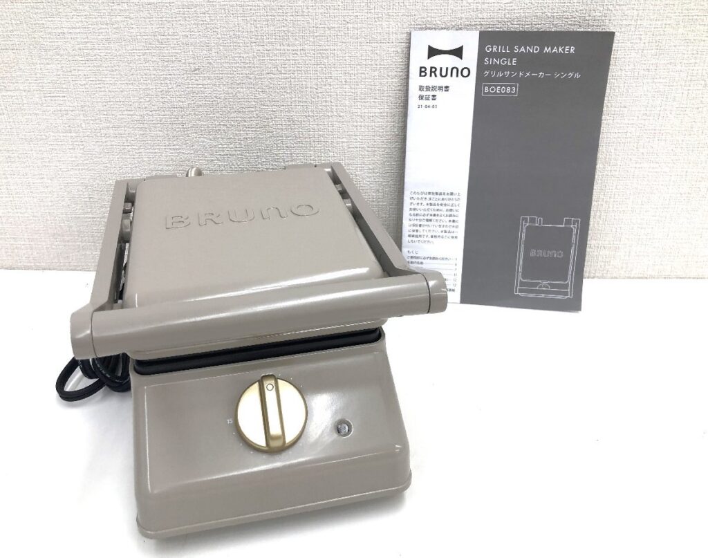BRUNO ブルーノ GRILL SAND MAKER SINGLE グリルサンドメーカー シングル BOE083 グレージュ