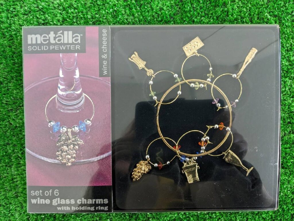 metalla ワイングラス チャーム ゴールドトーン 6個セット
