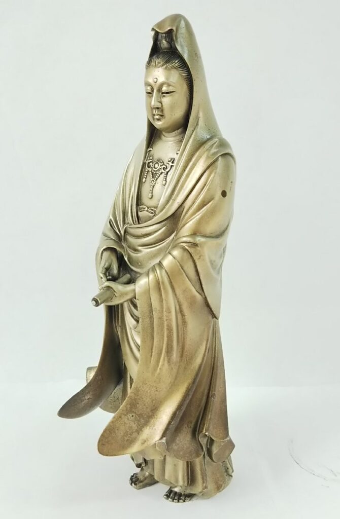 銀製 漢や作 像 置物 約1,150g