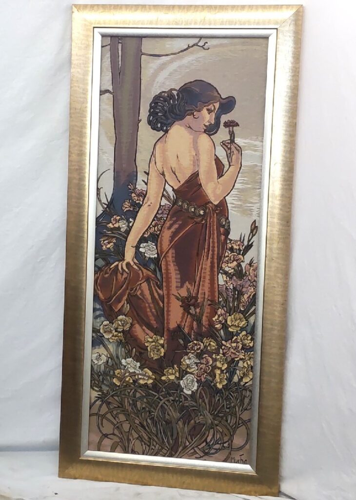 ミュシャ 額縁付 詳細不明 美術品 現状品