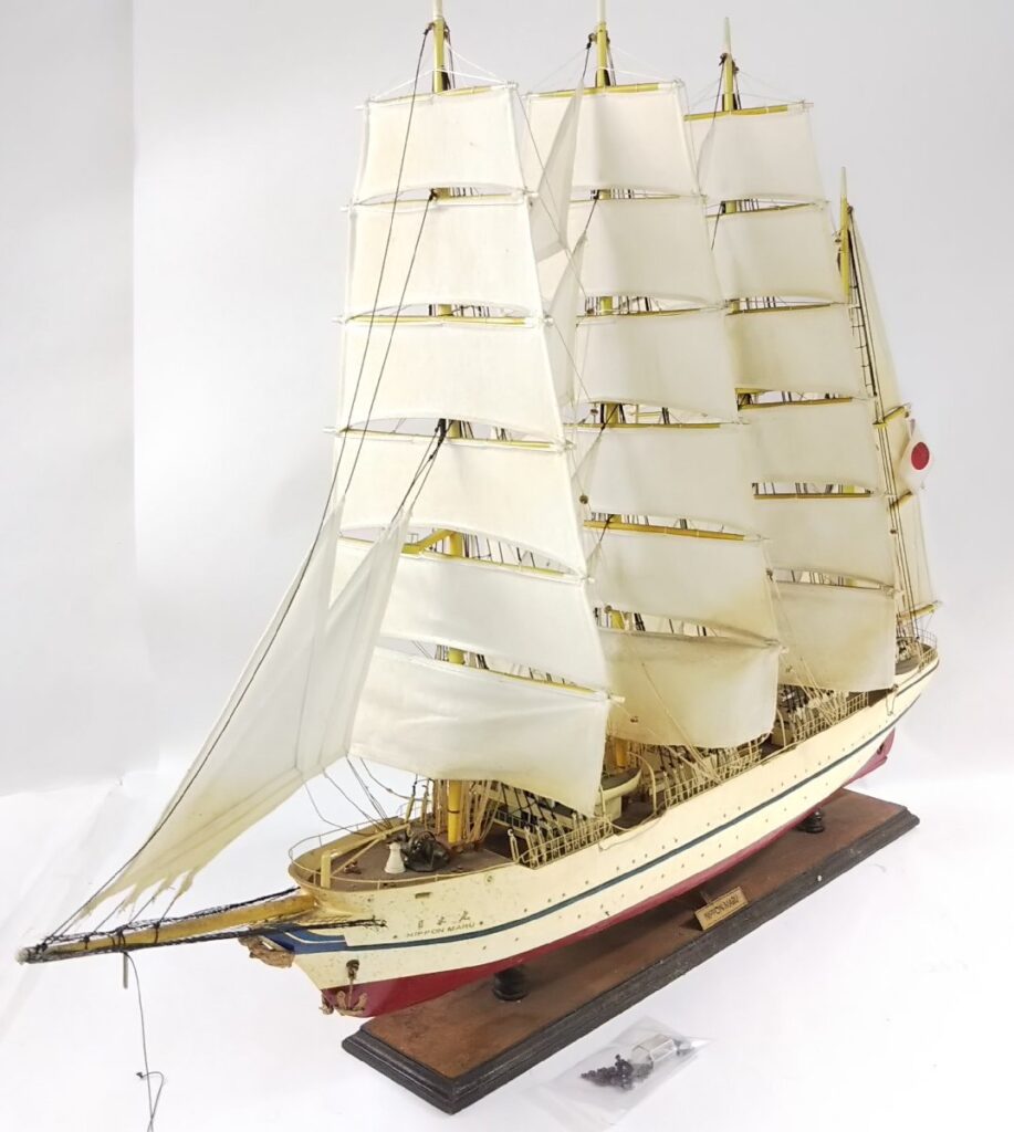 帆船模型 大型木製模型 NIPPON MARU 日本丸 全長約95cm アンティーク風置物 オブジェ