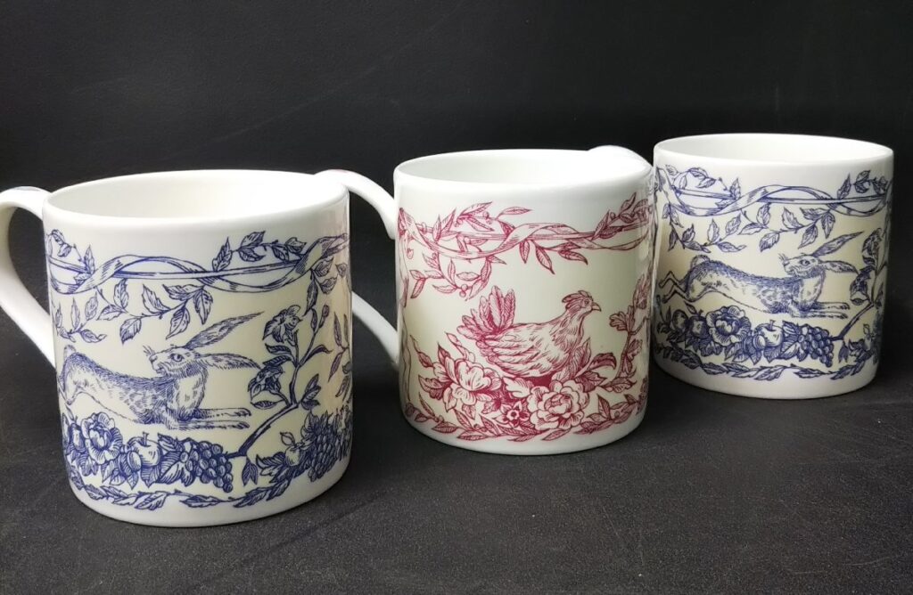 WEDGWOOD ウェッジウッド BLUE TOILE/PINK TOILE マグカップ3点セット 洋食器