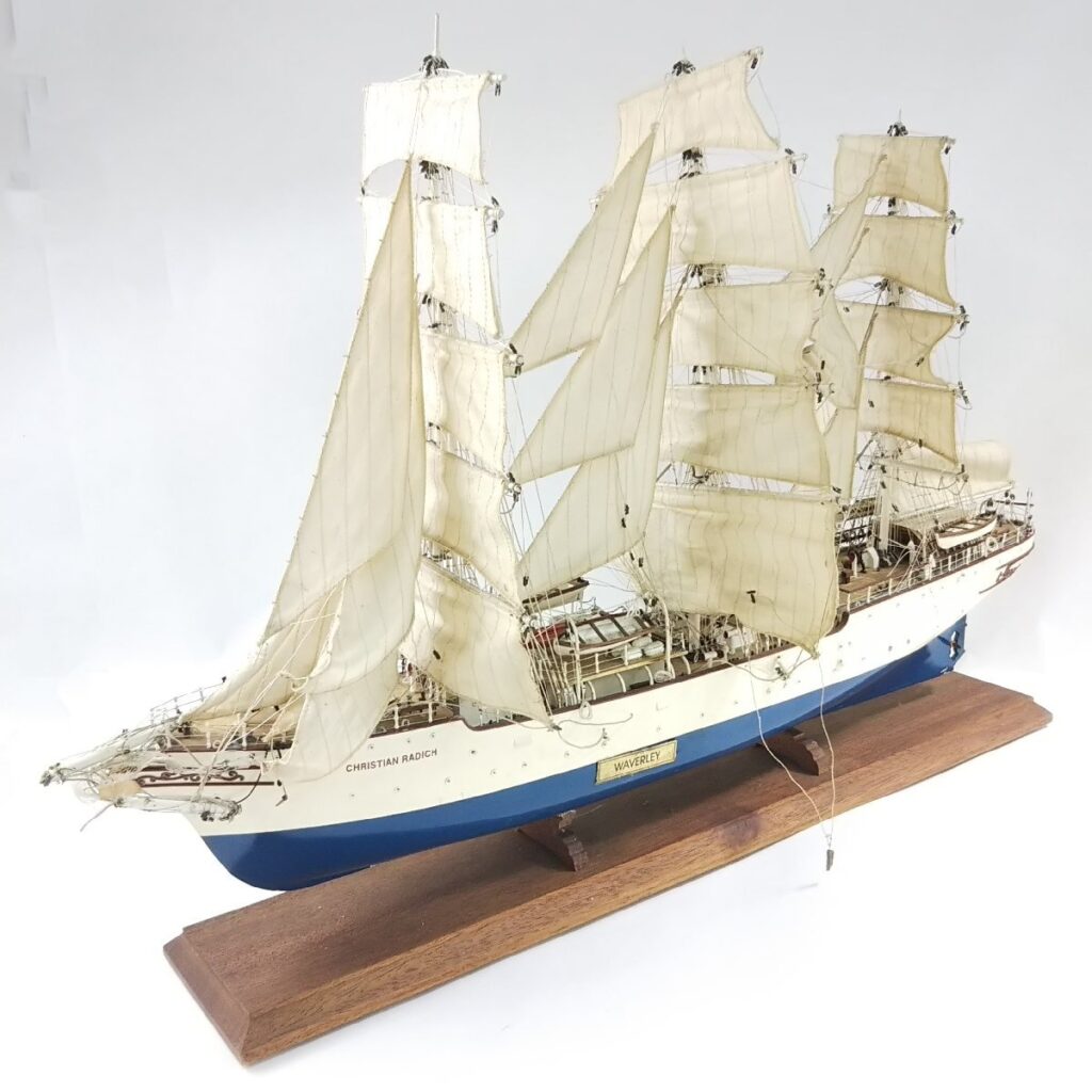 ジャンク 帆船模型 大型木製模型 WAVERLEY 全長約78cm アンティーク風置物 オブジェ