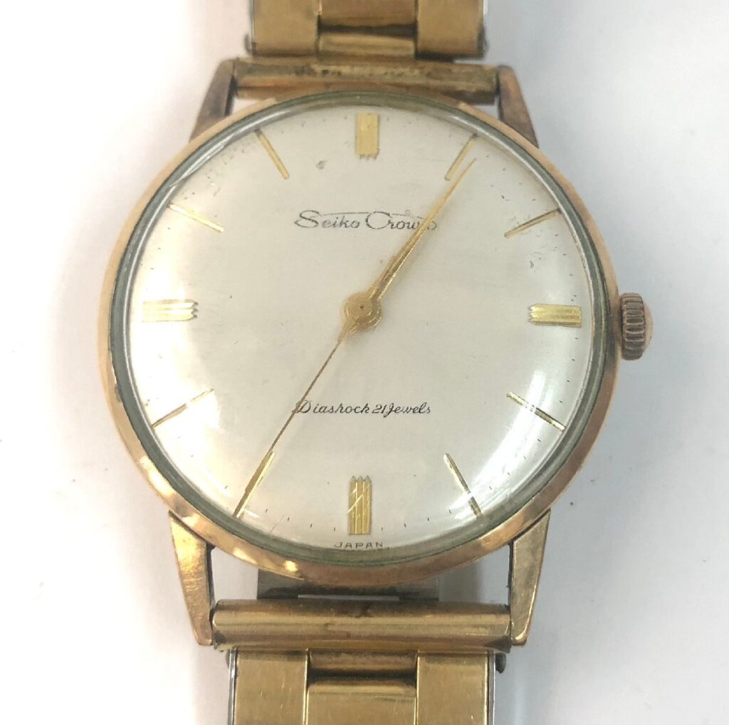 SEIKO CROWN セイコー クラウン J14036 DIASHOCK 21 JEWELS 腕時計 14K GF 手巻き 稼働品