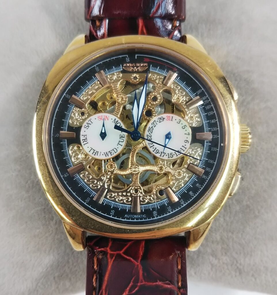 稼働 Flying Tigers フライングタイガー 自動巻き 腕時計 スケルトン