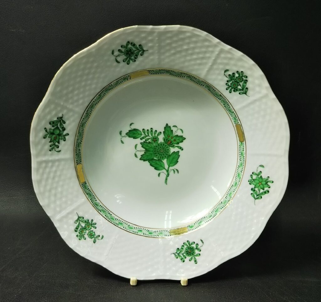 美品 HEREND ヘレンド アポニーグリーン プレート 約20cm 皿 ディッシュ 洋食器