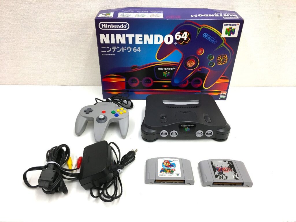 Nintendo64 任天堂64 ニンテンドー64 NUS-001 マリオ 本体/コントローラー/ソフト２個付き 通電/動作確認済み