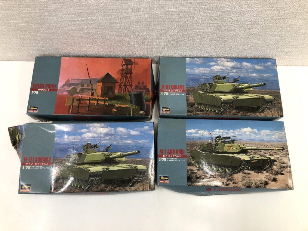 Hasegawa ハセガワ プラモデル まとめ売り ４点 1/72 M-1 M-1E1 エイブラムス/検問セット 戦車