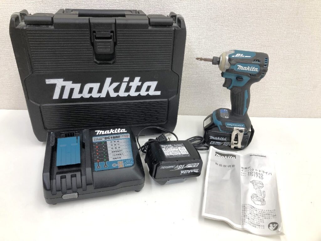 makita マキタ 充電式インパクトドライバ TD171D 充電器 DC18RF バッテリ BL1860B 取扱説明書 ケース付き