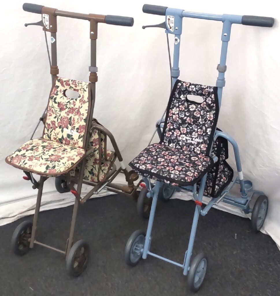 島製作所 Sunny Walker by SHIMA AS3 シルバーカー 2点セット 折りたたみ 歩行補助 歩行器 花柄 サニーウォーカー