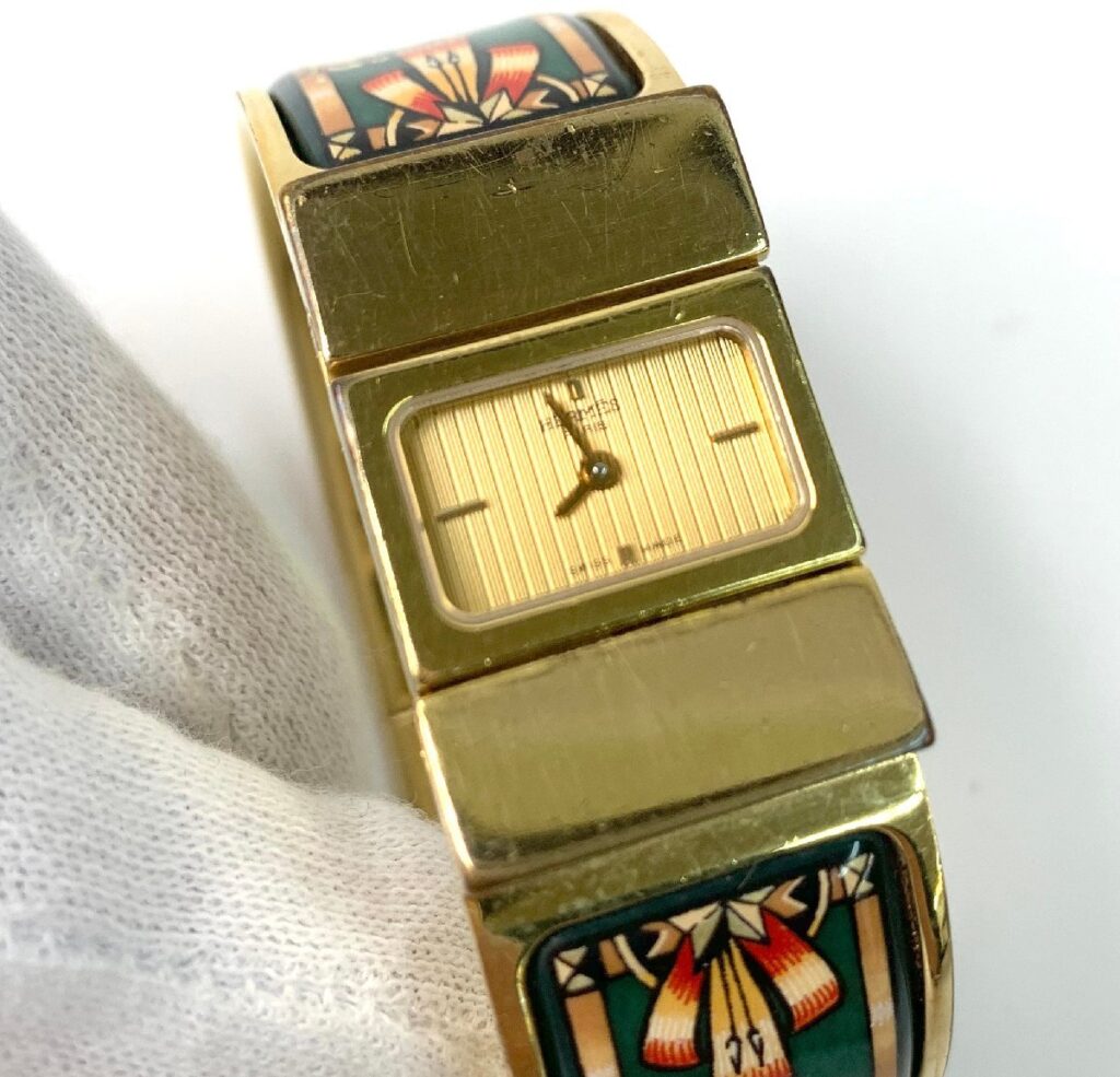 HERMES エルメス バングル ウォッチ 腕時計 L01.201 ロケ 電池切れ 動作未確認