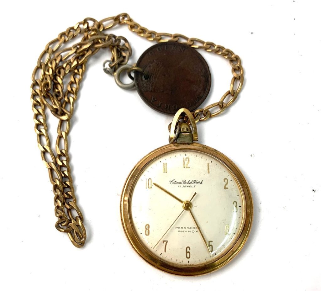 CITIZEN POCKET WATCH PARA SHOCK PHYNOX 17jewels シチズン 懐中時計 パラショック