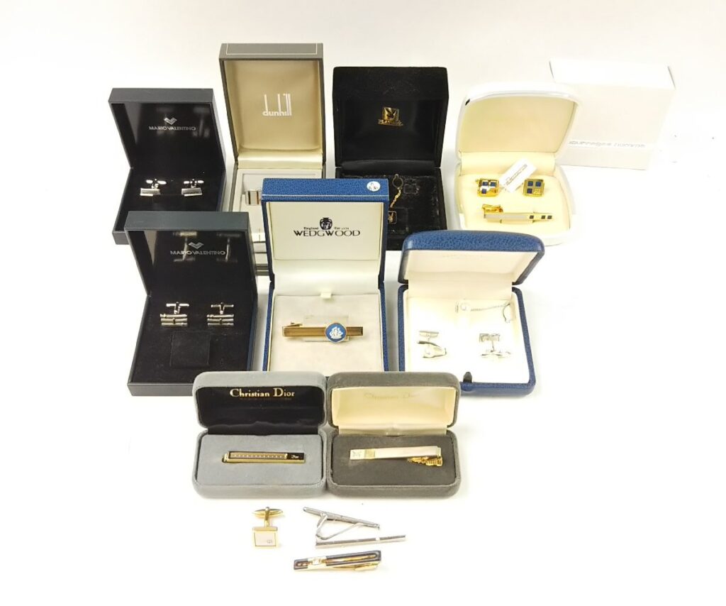 大量 各種ブランドカフス タイピン いろいろまとめて Dior/WEDGWOOD/dunhill/MIKIMOTO/CELINE など